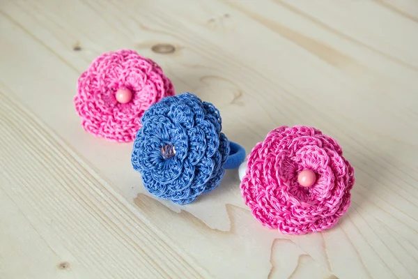 Acessórios de crochê flores — Fotografia de Stock