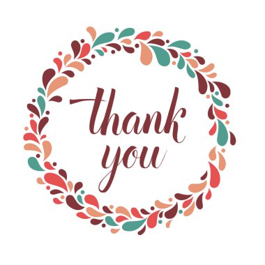 Çember çiçek çelengi illüstrasyonlu kaligrafi metni