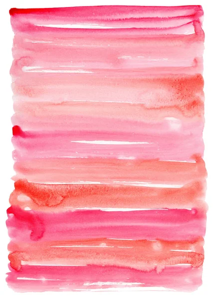 Abstract Watercolor Striped Background Horizontal Red Pink Stripes — 스톡 사진