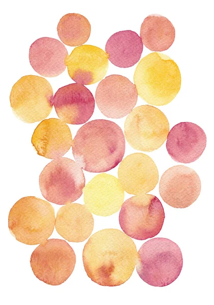 Streszczenie Akwarela Geometryczny Wzór Pomarańczowym Różanym Kręgu Kolorów Izolowanych Białym — Zdjęcie stockowe