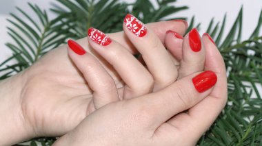 Noel çivi sanatı manikür.