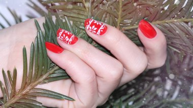Noel çivi sanatı manikür.