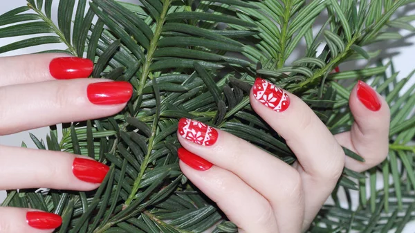 Christmas Nail art manicure.