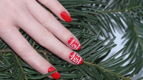 Christmas Nail art manicure.