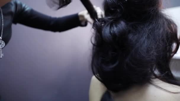 Profesyonel işi sanatçı makyaj makyaj — Stok video