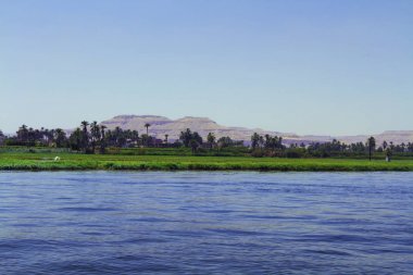 Mısır Nil Nehri. Yükseltilmiş havadan görünümü