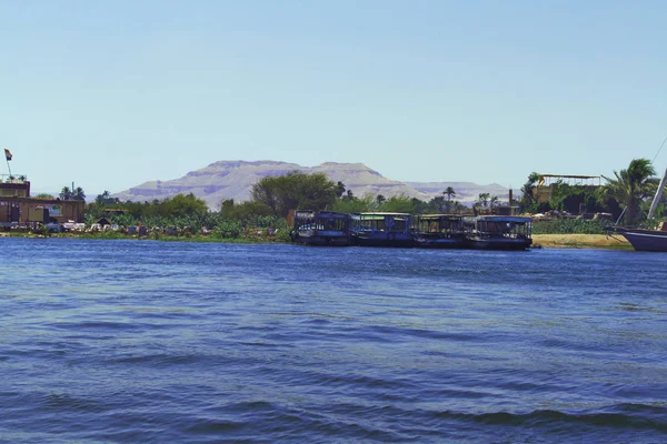 埃及河尼罗河。架空鸟瞰图 — 图库照片