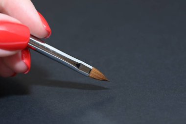 Sanatsal boya fırçası. Tırnak boyası ve manikür için fırça. makyaj için fırça.