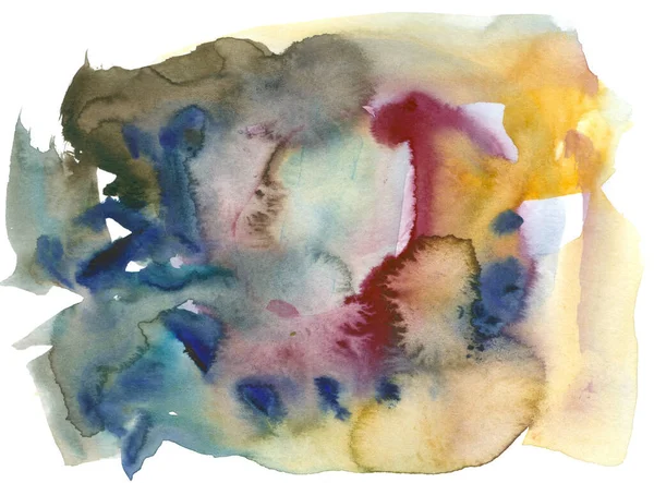 Tache d'aquarelle expressive désordonnée. abstraction multicolore dynamique — Photo