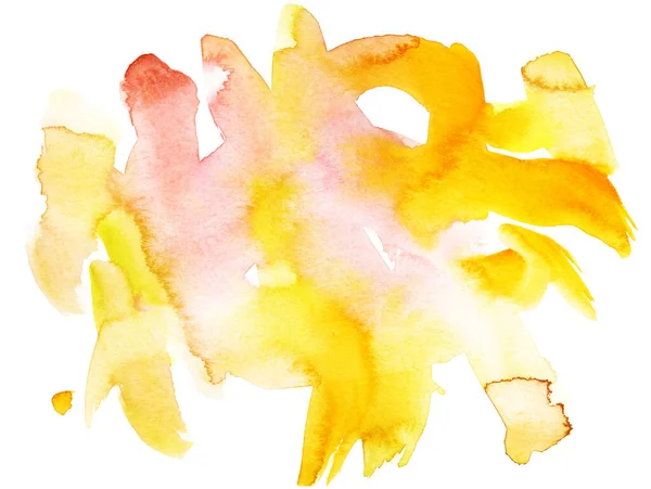 Lichtroze en gele aquarelvlek. chaotische achtergrond — Stockfoto