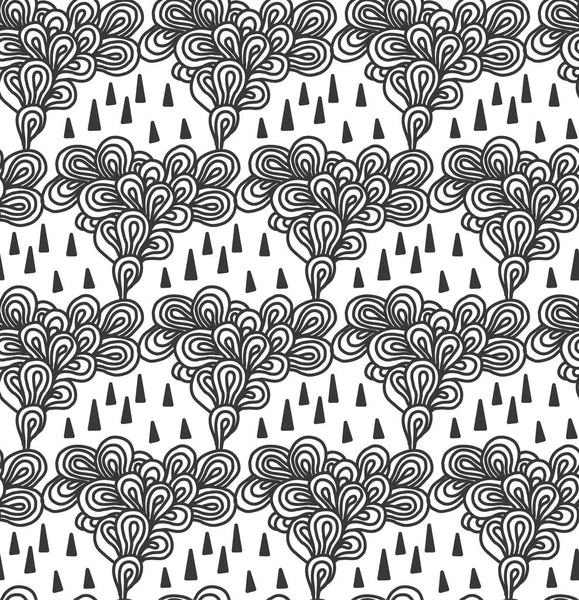 Fond de doodle dessiné à la main, motif vectoriel sans couture — Image vectorielle