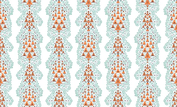 Lace abstract simple pattern with orange triangles. vector illustration — 图库矢量图片
