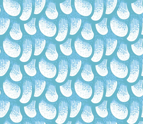 スケールの青いベクトルパターン。抽象的なシームレスな波背景 — ストックベクタ