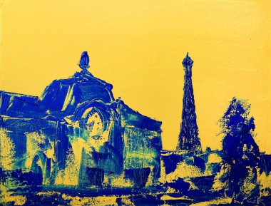 Orsay Museum ve Eyfel Kulesi resim orijinal sanat