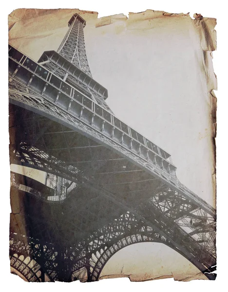 Tour Eiffel - carte postale rétro . — Photo