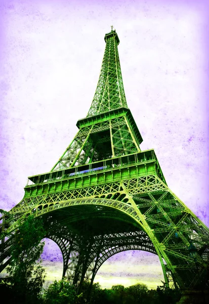 Эйфелева башня весной, Париж, Франция — стоковое фото