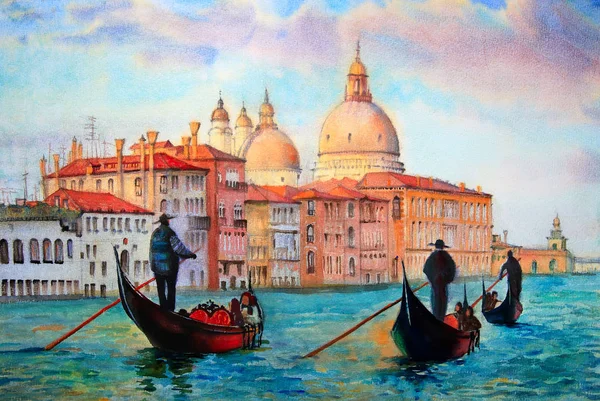 Pintura de Veneza Itália, pintado por aquarela — Fotografia de Stock