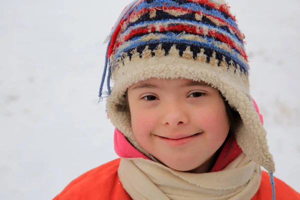 Portrait Beautiful Little Girl Winter — Stock Photo, Image