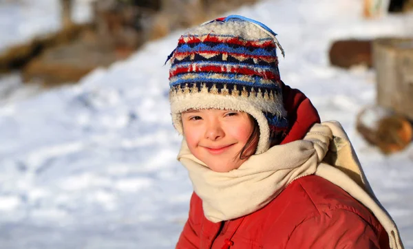 Portrét Krásné Holčičky Zimě — Stock fotografie