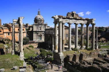 Roma Forumu, Satürn, Roma, İtalya ile görünümünü
