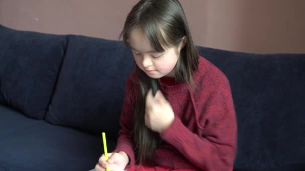 Sendromu Kız Var Çizim — Stok video
