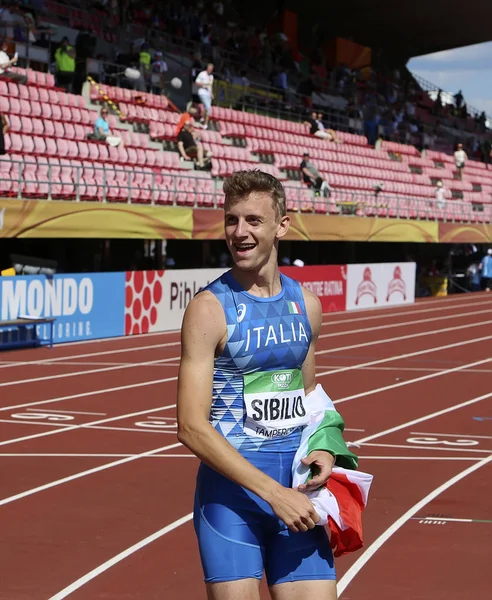 Tampere Finland Juli Alessandro Sibilio Wint 4X400 Meter Estafette Het — Stockfoto