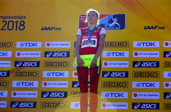Tampere Finland July Karyna Demidik Taranda Belarus High Jump Winner — ストック写真
