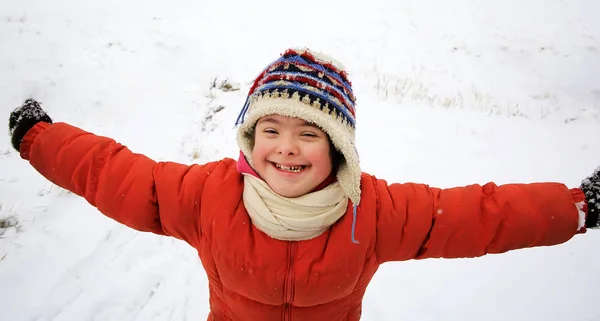 Portrait Beautiful Little Girl Winter — Stock Photo, Image