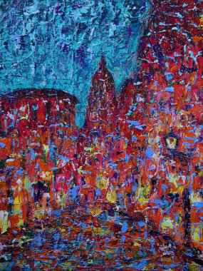 Eski şehrin soyut sanat tablosu