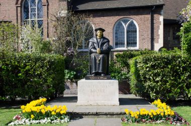 Statue of Sir Thomas Moore at Chelsea Old church clipart