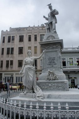 Havana Küba - 26 Ocak 2018: heykel mühendis D Francisco de Albear y Havanas kullanım için sorumlu Lara heykeli