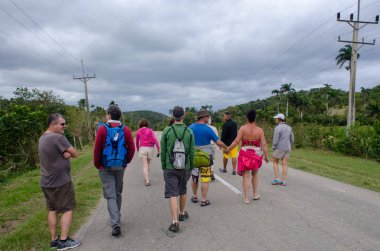 Jibacoa Küba - 29 Ocak 2018: yürüyüş Karayipler tatil turist