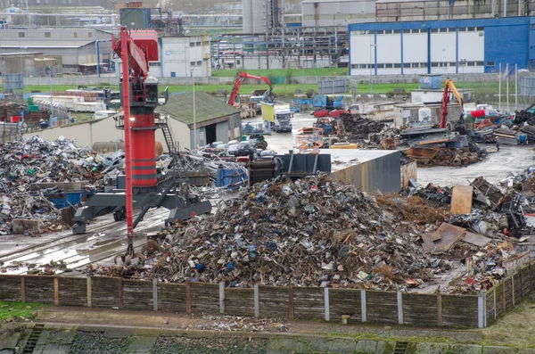 Rouen Frankrijk April 2018 Grote Uitval Metalen Site Langs Kant — Stockfoto