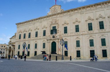 Valleta Malta 8 Şubat 2020: Auberge de Castille, başbakanlık binası