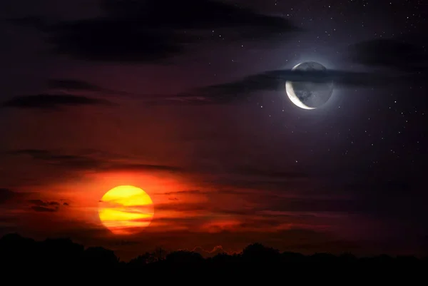 Imágenes de Sol y luna, fotos de Sol y luna sin royalties | Depositphotos