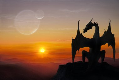 Bir taş üzerinde Dragon