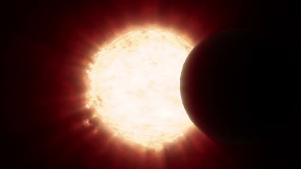 Animazione Della Luna Che Copre Disco Solare — Video Stock