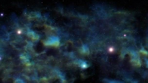Animation Boucle Transparente Fond Cosmique Défilant Avec Nébuleuses Étoiles — Video