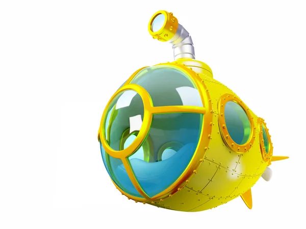 Cartoon gul ubåt — Stockfoto