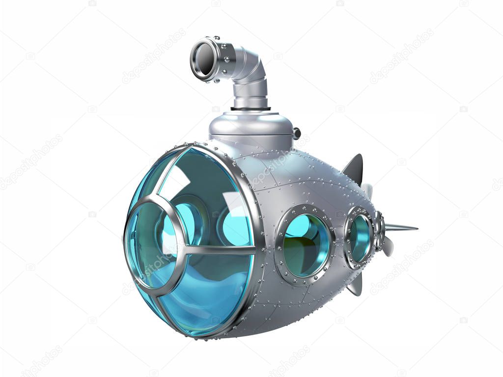 cartoon metallic submarine