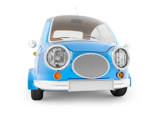 Redondo pequeno carro azul — Fotografia de Stock