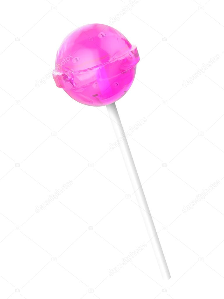pink round lollipop