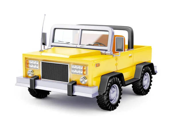 Cartoon safari suv gul — Stockfoto