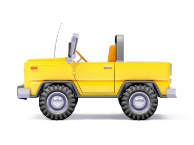 çizgi film safari suv sarı yan