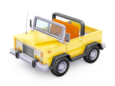 çizgi film safari suv sarı