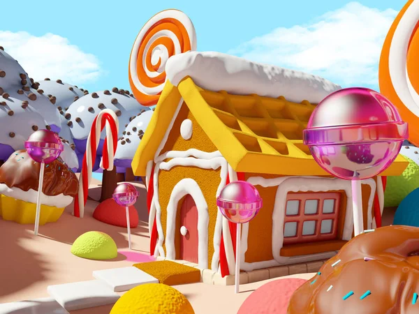 Candy land krajobraz — Zdjęcie stockowe