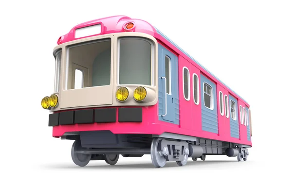 U-Bahn-Zug rosa — Stockfoto