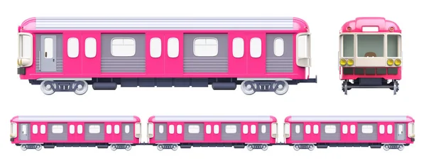 Tunnelbana tåg rosa sidan — Stockfoto