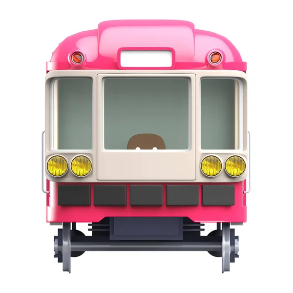 Różowy przodu pociąg metra — Zdjęcie stockowe