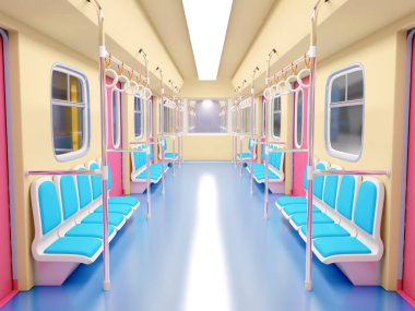 Tren çizgi film parlak iç